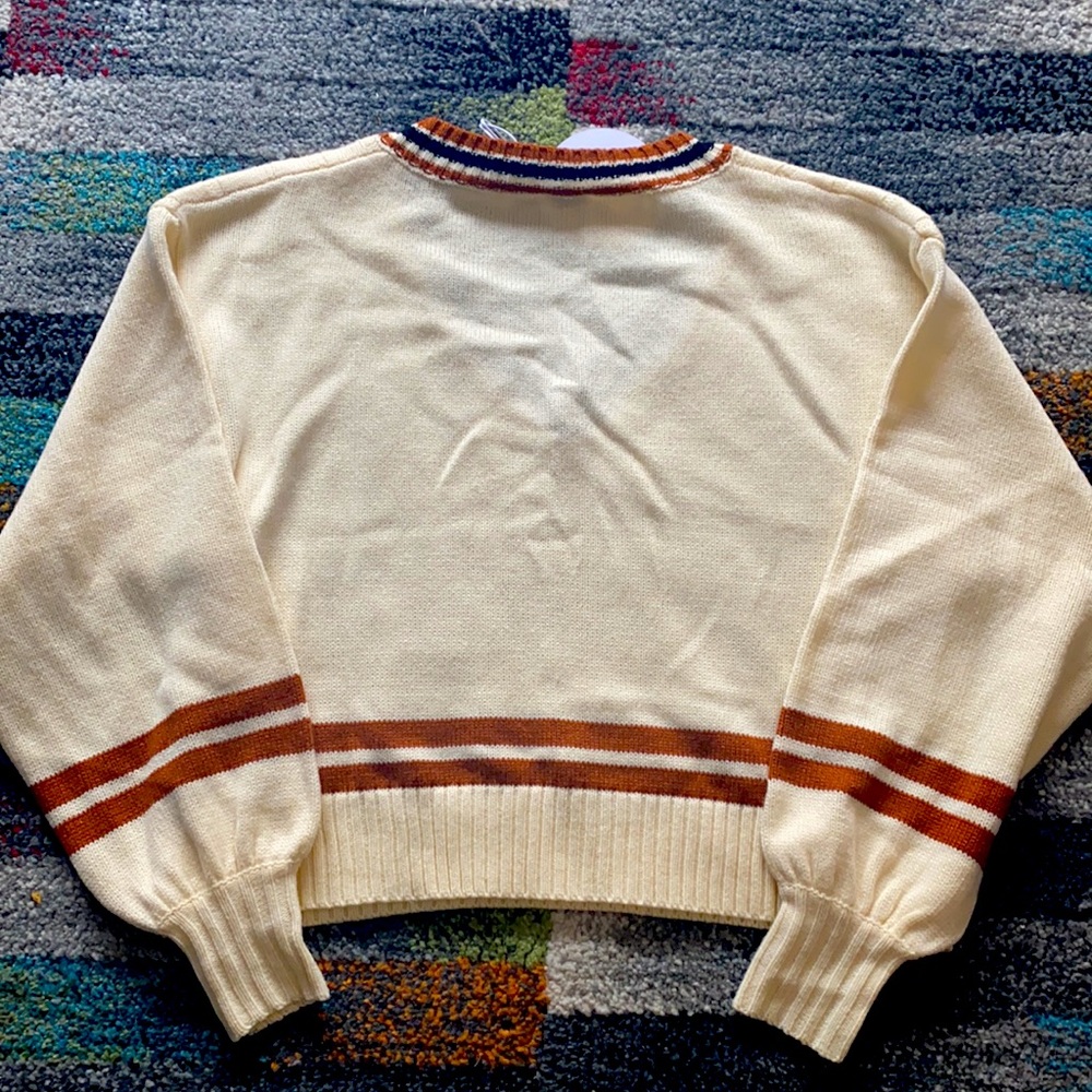 Princess Polly Varsity Sweater Off White XS/S - Picture 2 of 4